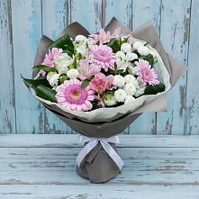 Букет цветов из:  Герберы, Альстромерии и Хризантемы в Белогорске Амурской области