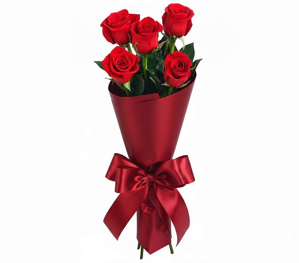 Букет 5 Красных роз Эдлесс Лав в Белогорске Амурской области
