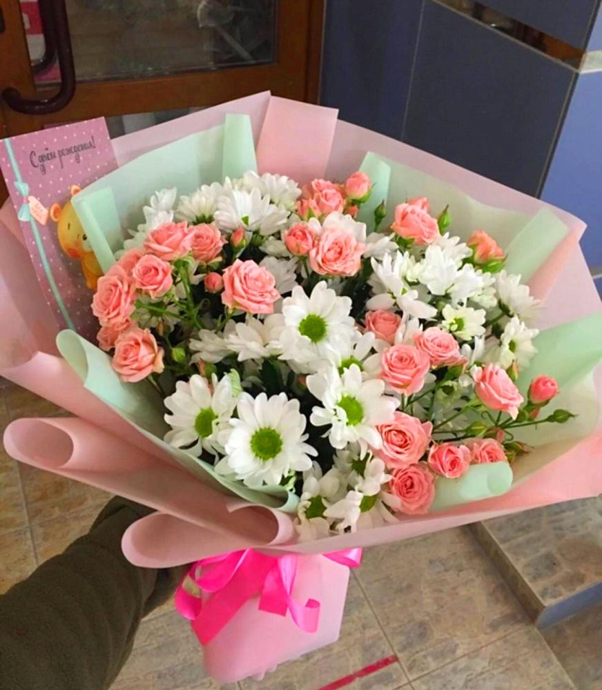Букет цветов из: Розы и Хризантемы в Белогорске Амурской области