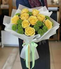 Букет цветов из:  Хризантемы и Розы в Белогорске Амурской области