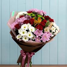 Букет цветов из:  Розы, Хризантемы и Альстромерии в Белогорске Амурской области