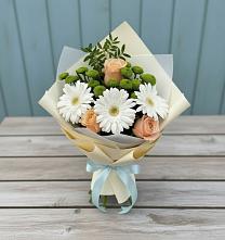 Букет цветов из:  Герберы, Розы и Хризантемы #REPLACE_PRED# Белогорске Амурской области