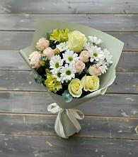 Букет цветов из:  Альстромерии, Розы и Хризантемы в Белогорске Амурской области