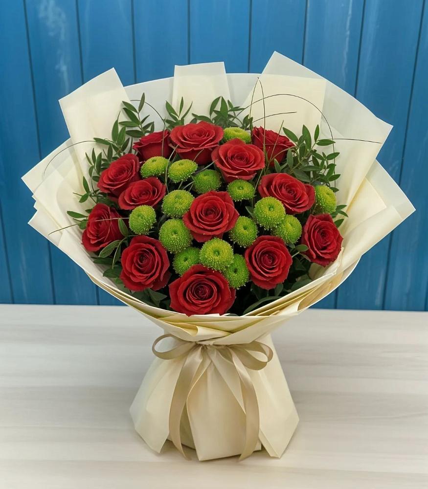 Букет цветов из: Розы и Хризантемы в Белогорске Амурской области