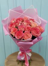 Букет 15 Розовых роз Равель в Белогорске Амурской области